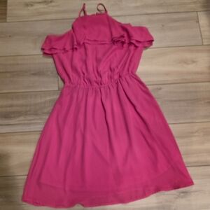 Maurices Pink Ruffled Casual Dress